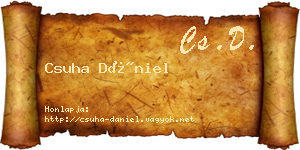 Csuha Dániel névjegykártya