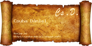Csuha Dániel névjegykártya